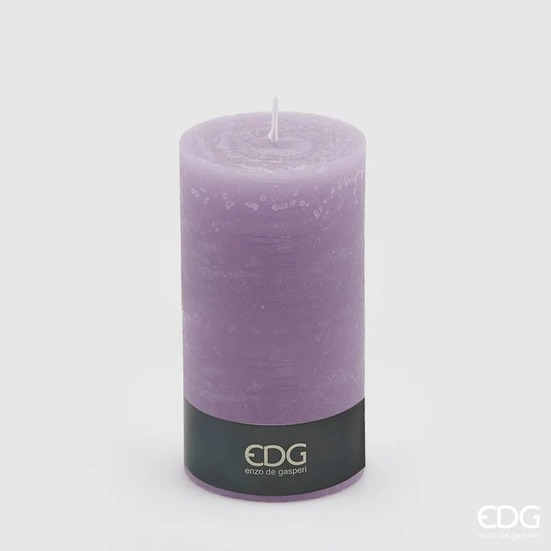 EDG Enzo De Gasperi Candela Rustica Moccolo Viola H18 cm