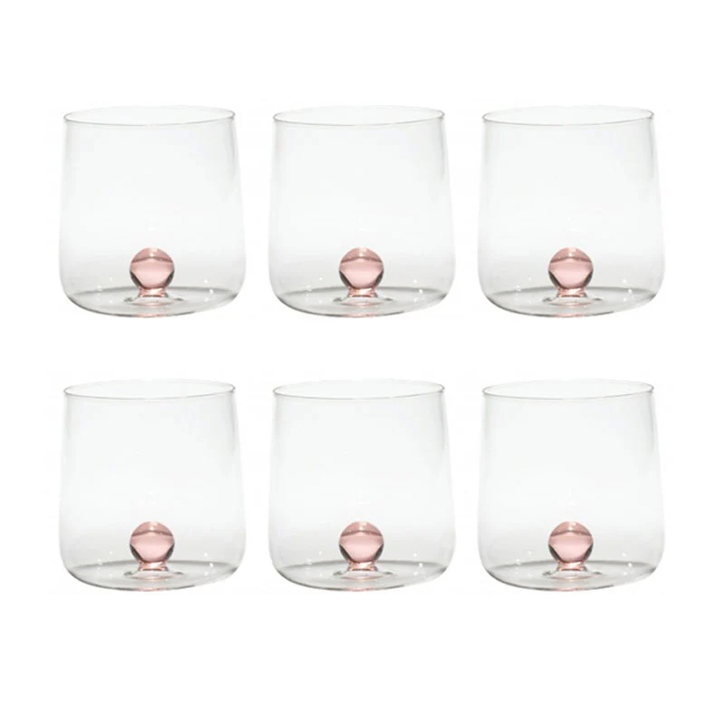 Zafferano Set 6 Bicchieri Tumbler Bilia Rosa 44 cl