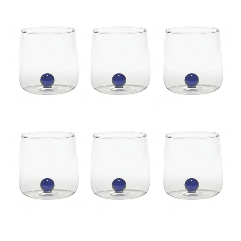 Zafferano Set 6 Bicchieri Tumbler Bilia Blu 44 cl