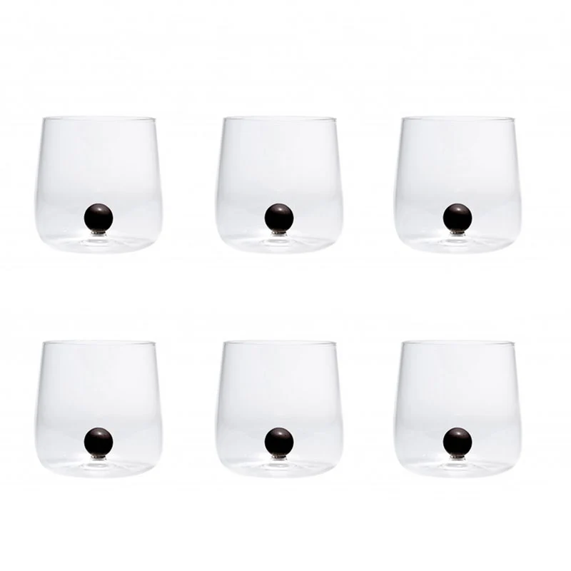 Zafferano Set 6 Bicchieri Tumbler Bilia Nera 44 cl