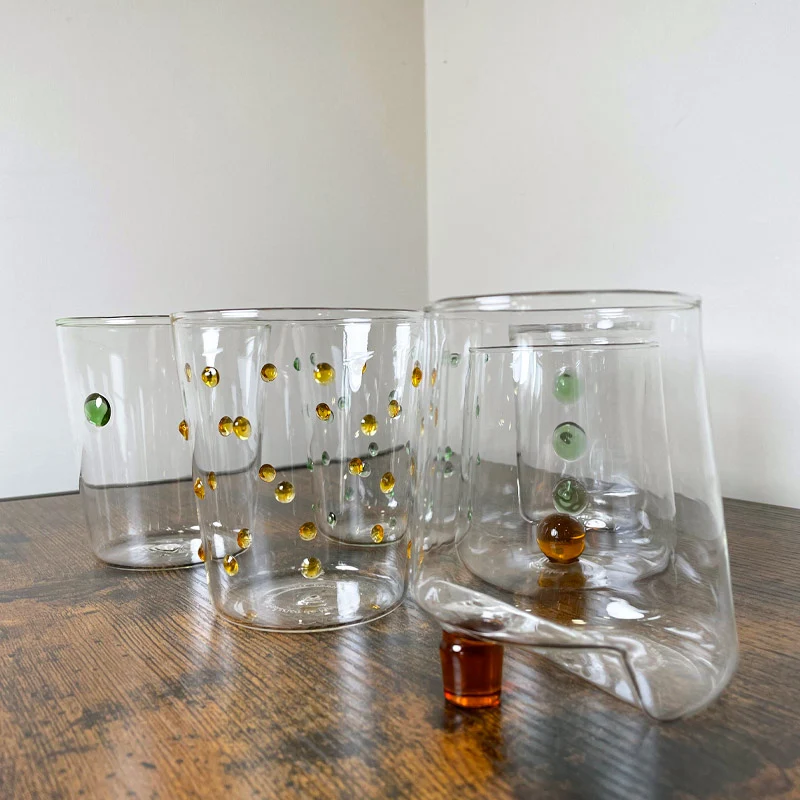 Zafferano Set 6 Bicchieri Melting Pot Borosilicato Verde e Ambra 44 cl