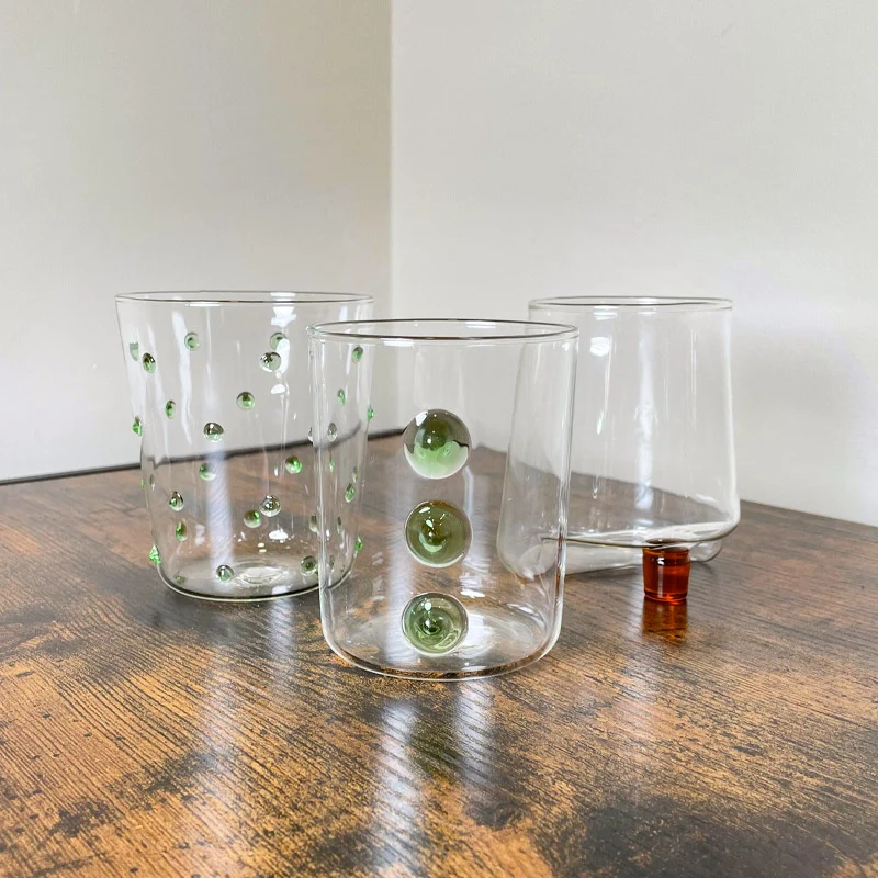 Zafferano Set 6 Bicchieri Melting Pot Borosilicato Verde e Ambra 44 cl