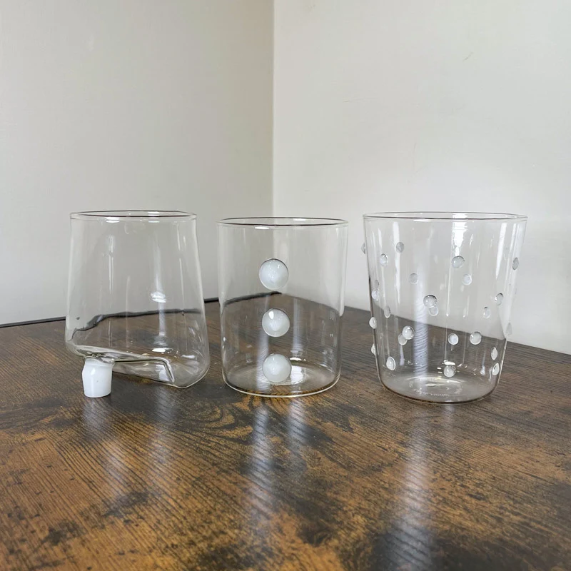 Zafferano Set 6 Bicchieri Melting Pot Borosilicato Bianco e Blu 44 cl