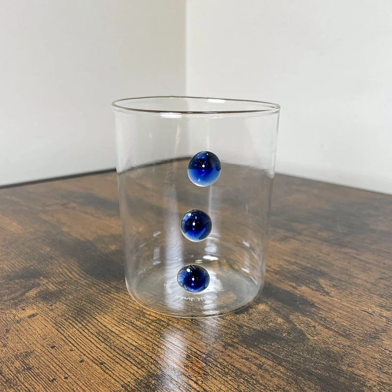 Zafferano Set 6 Bicchieri Melting Pot Borosilicato Bianco e Blu 44 cl