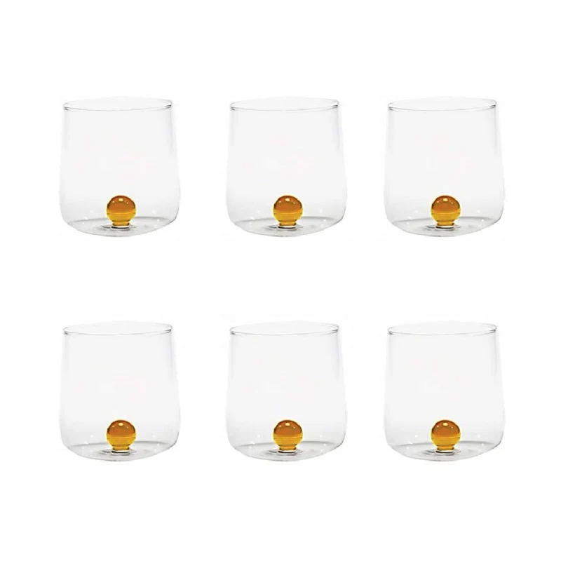 Zafferano Set 6 Bicchieri Tumbler Bilia Giallo Oro 44 cl