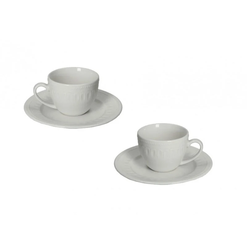 Brandani Set 2 Tazzine da Caffè Senza Tempo New Bone China