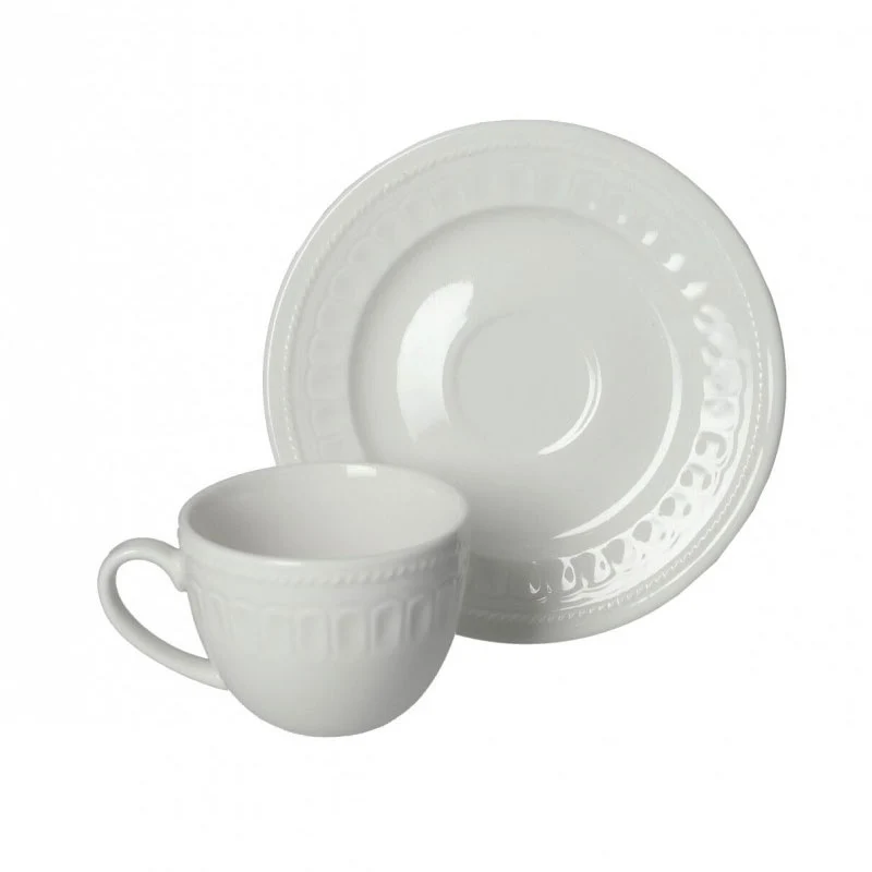 Brandani Set 2 Tazzine da Caffè Senza Tempo New Bone China