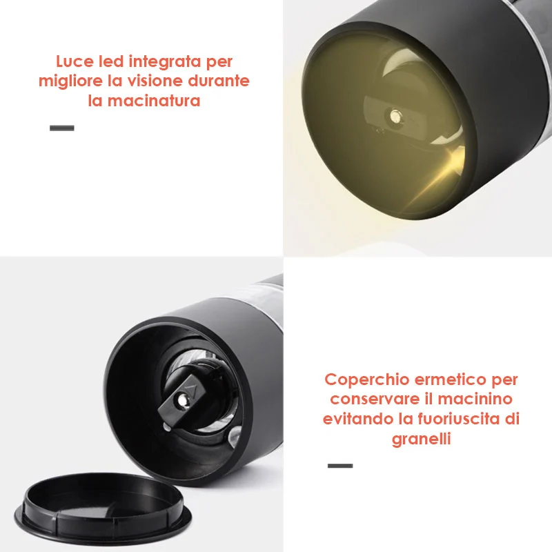 Macina Sale e Pepe Elettrico in Tritan Nero