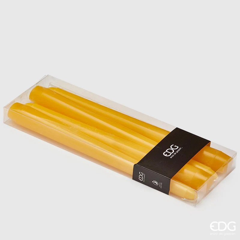 EDG Enzo De Gasperi Candela Stelo 4 Pezzi Giallo H25 cm