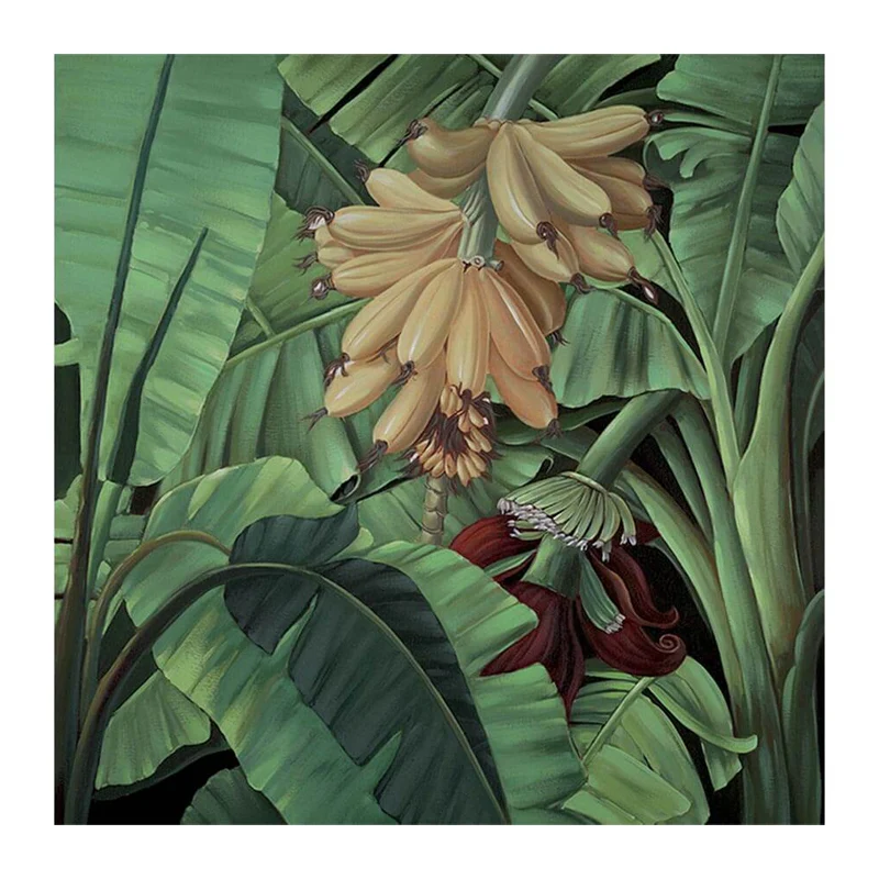 Agave Quadro Il Banano Dipinto a Mano 100x100 cm