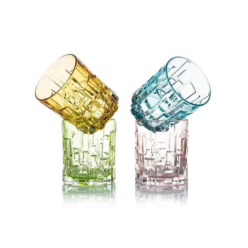 Feeling Set 6 Bicchieri Tumbler Vesuvius Multicolor in Vetro