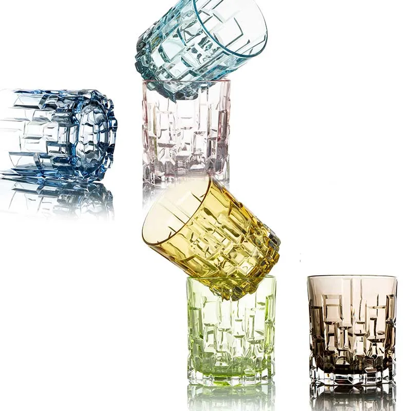 Feeling Set 6 Bicchieri Tumbler Vesuvius Multicolor in Vetro