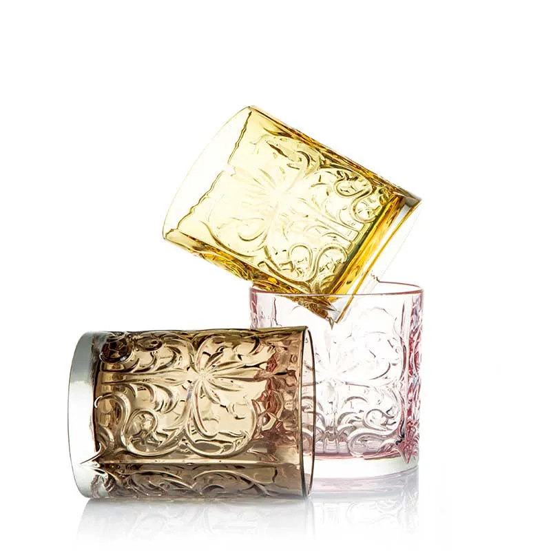 Feeling Set 6 Bicchieri Tumbler Barocco Multicolor in Vetro
