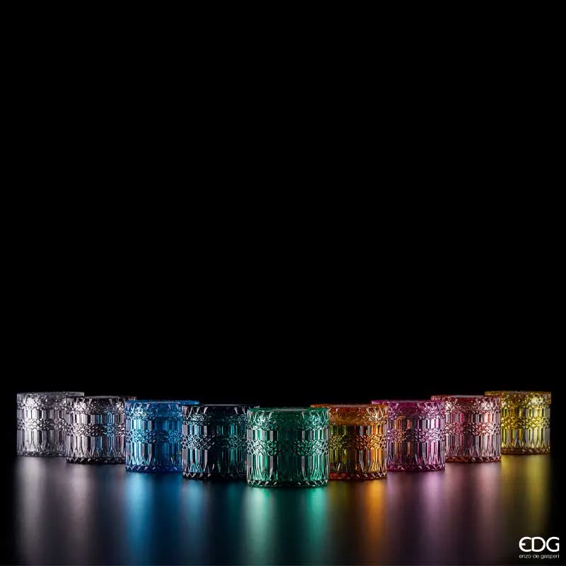 EDG Enzo De Gasperi candela Crystal Rosa in vetro h10,5 cm Rosa Marocchina
