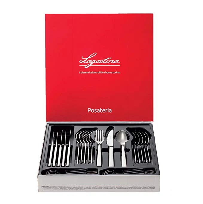 Lagostina Set Posate 24 pezzi Giada acciaio inox