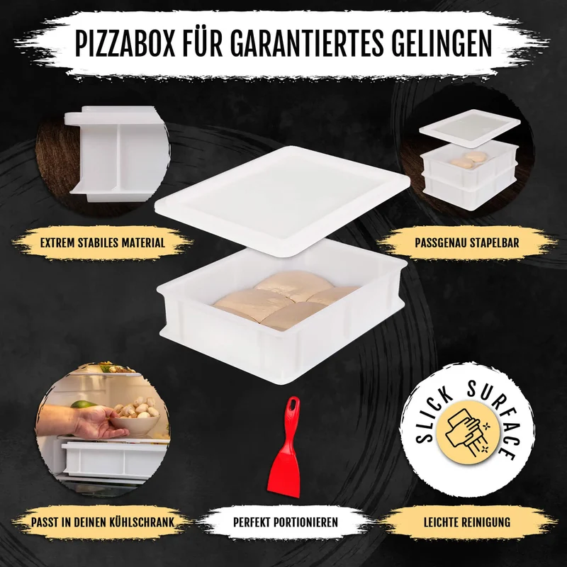 DELICRET Pizza Bundle Deluxe mit Pizzastein, Zubehör und Zutaten