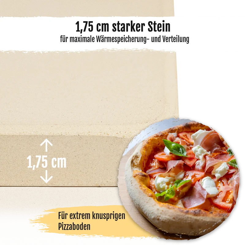 DELICRET Pizza Bundle Deluxe mit Pizzastein, Zubehör und Zutaten