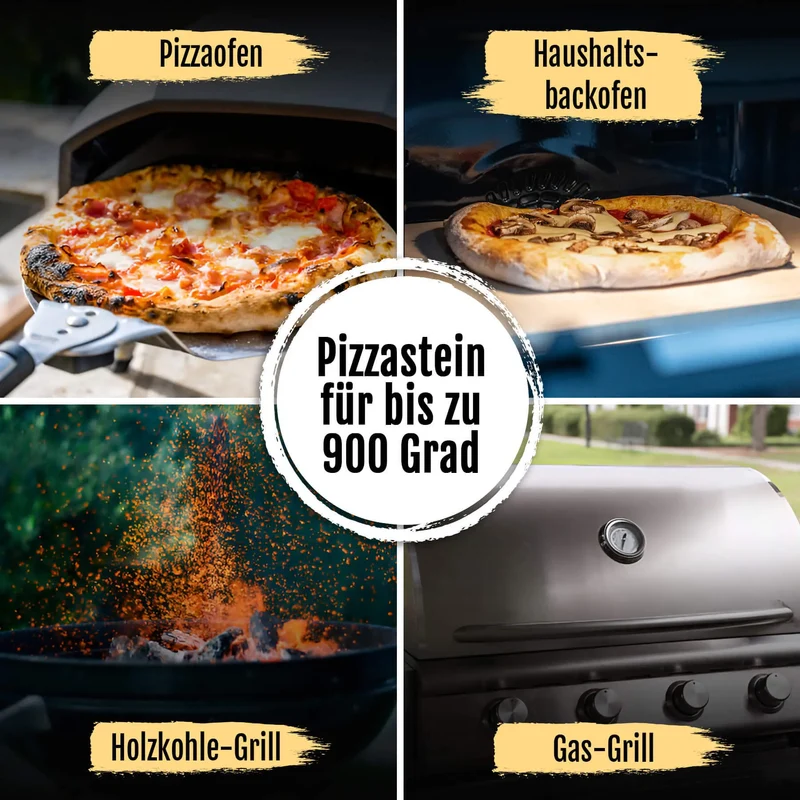 DELICRET Pizza Bundle Deluxe mit Pizzastein, Zubehör und Zutaten