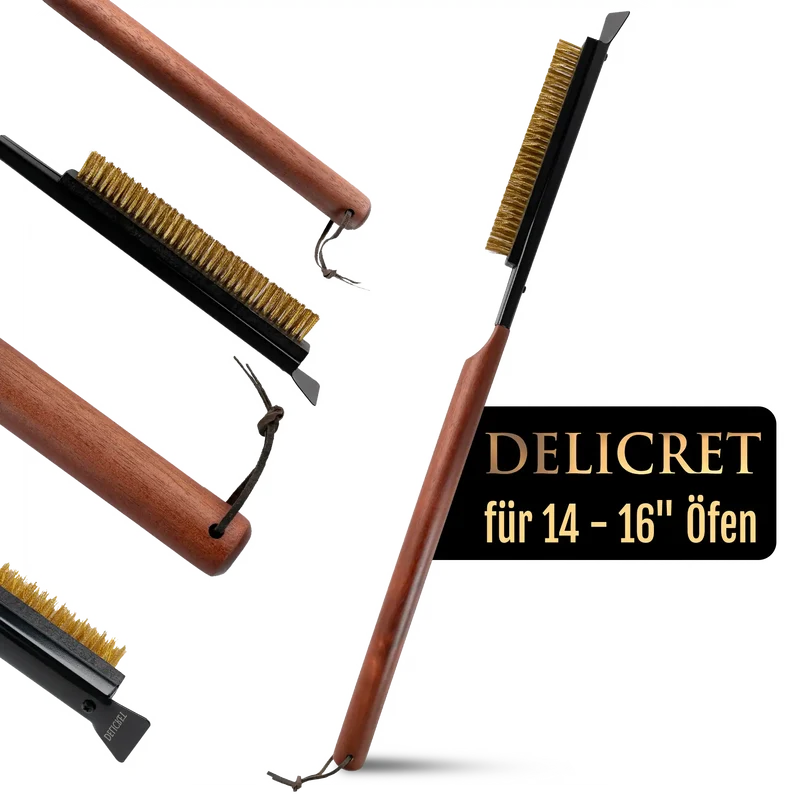 Delicret Black Line Ofenbürste 66cm – Messingborsten & Kratzer für maximale Sauberkeit
