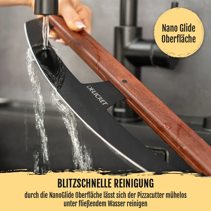 DELICRET - Black Line – Pizzaschneider mit Stil & Schärfe