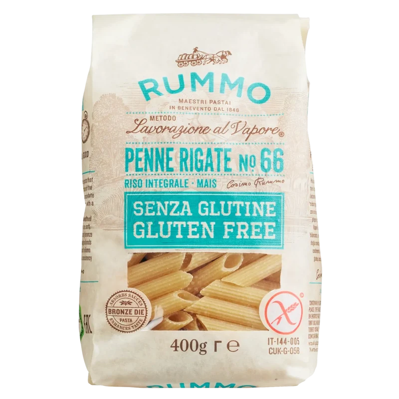 Rummo Penne rigate N° 66 - Glutenfrei aus Mais und Reis - 400 g