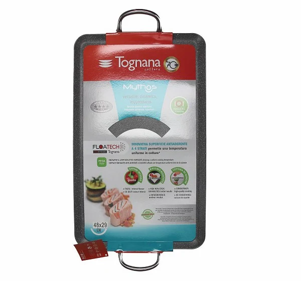 Tognana Grill doppia con 2 manici 48x30 cm Mythos