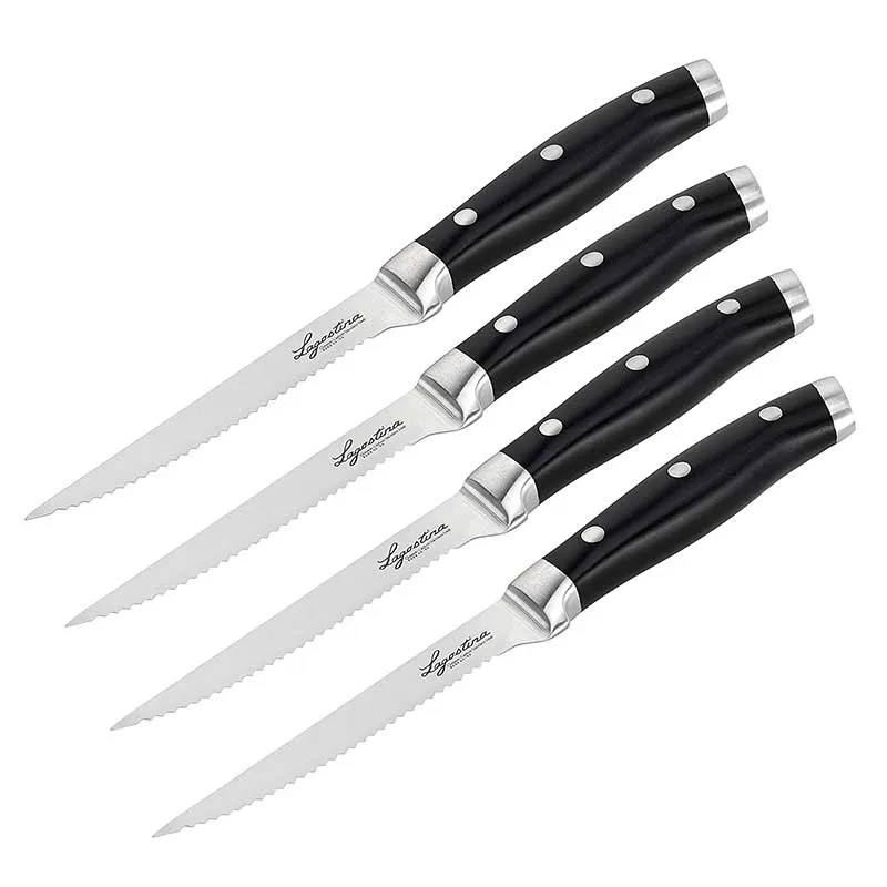Lagostina Set 4 coltelli bistecca acciaio inox Lama 12.5 cm