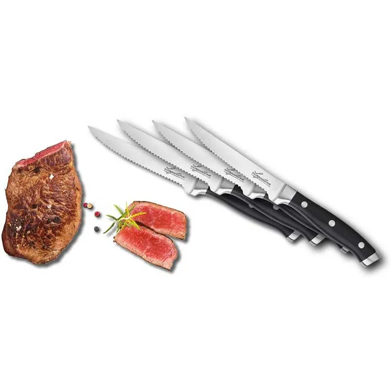 Lagostina Set 4 coltelli bistecca acciaio inox Lama 12.5 cm