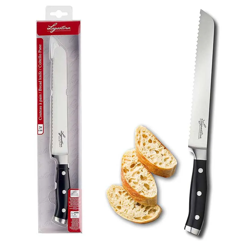 Lagostina Coltello pane lama acciaio inox 20 cm Forgiato