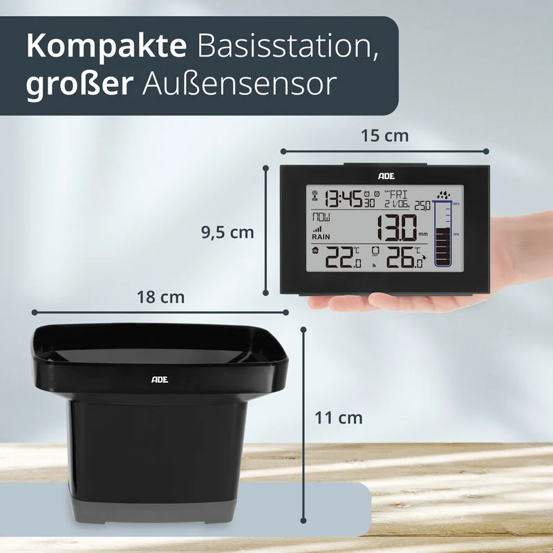 Digitale Wetterstation mit Regenmesser