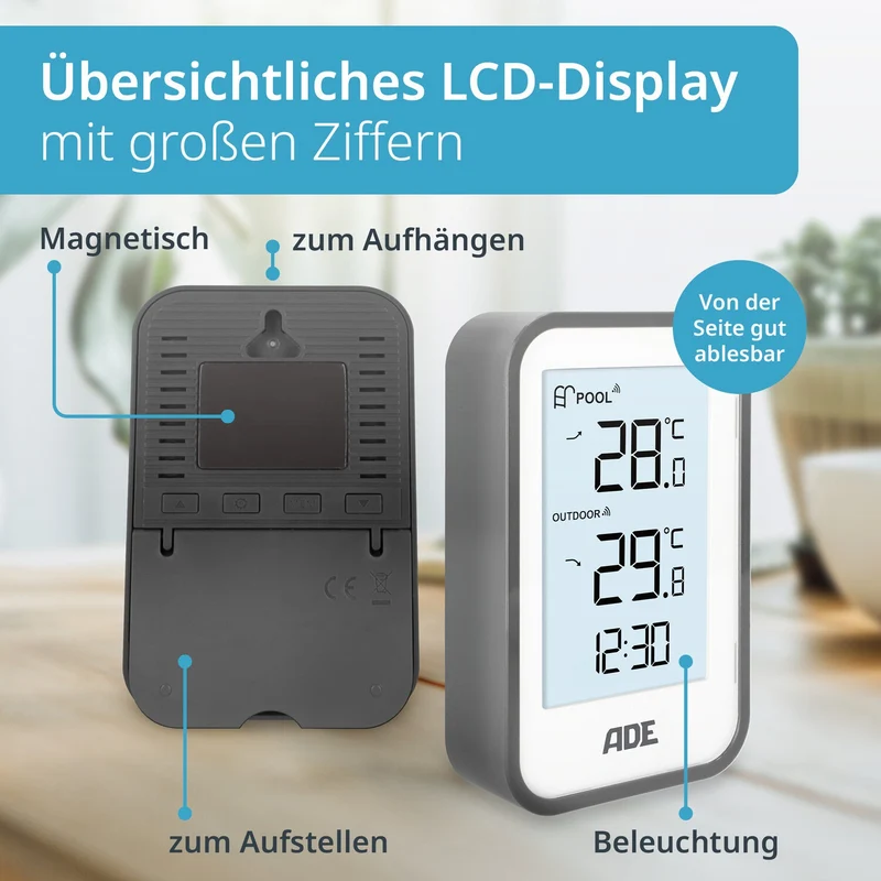 Digitales Poolthermometer mit Außensensor