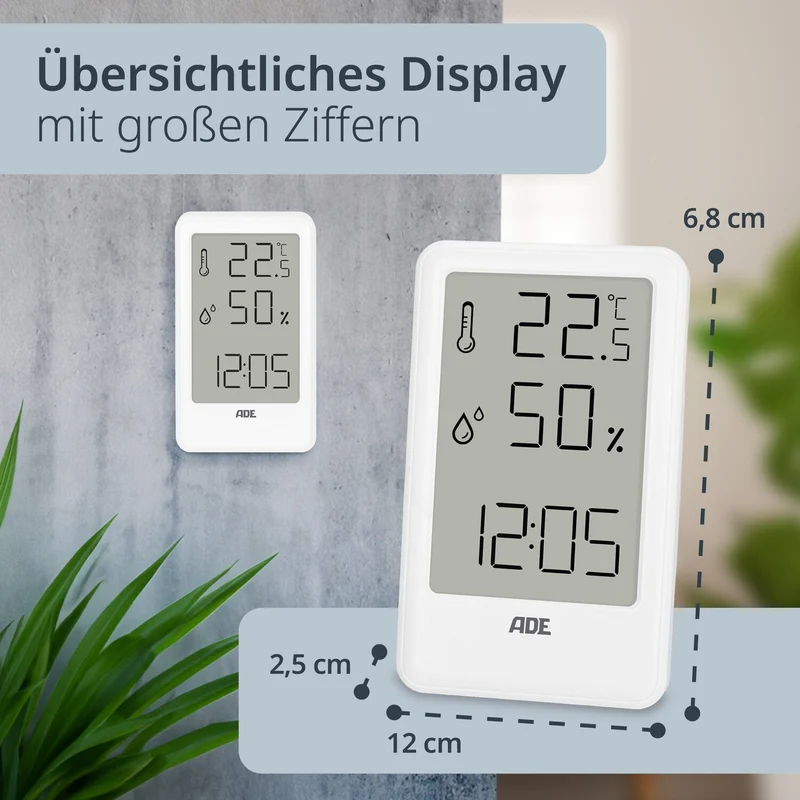 Digitales Thermo-/Hygrometer mit Uhr