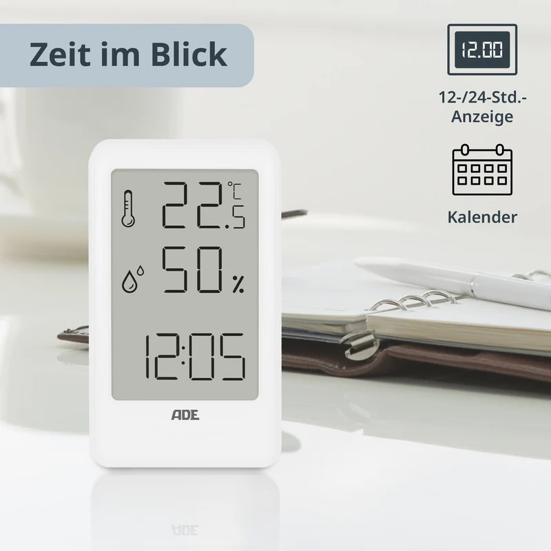 Digitales Thermo-/Hygrometer mit Uhr