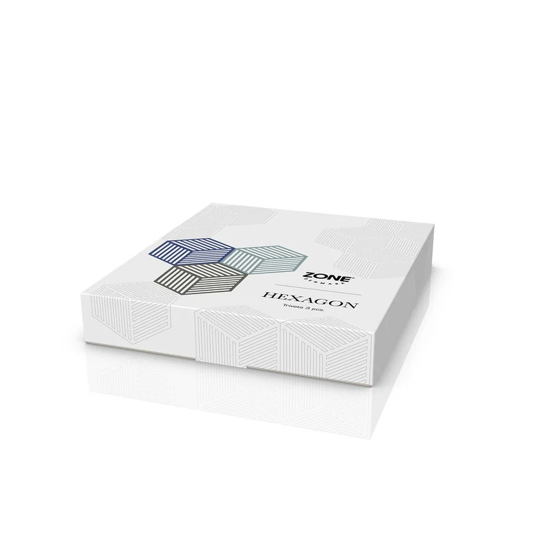 Zone Denmark Untersetzer Hexagon 3 Stck. Indigo/Fog/Olive Taupe