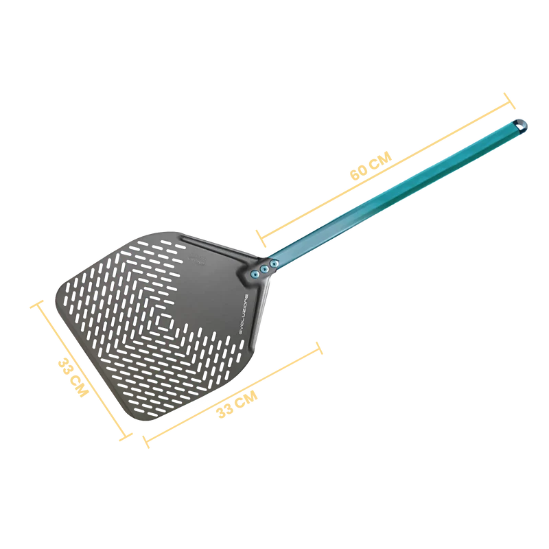 Gi Metal - Evolution SHA - Pizzaschieber | Ø 33 cm | Stiel 60 cm | eckig