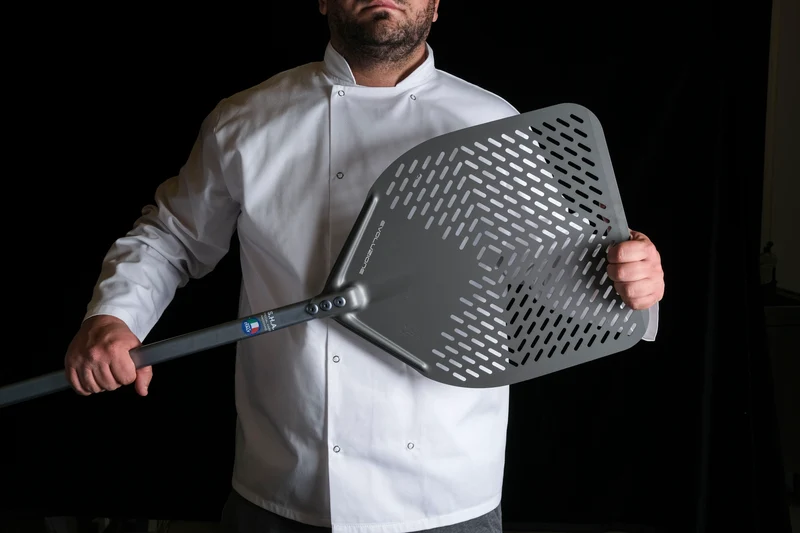 Gi Metal - Evolution SHA - Pizzaschieber | Ø 33 cm | Stiel 60 cm | eckig