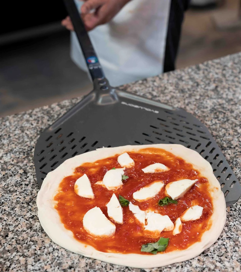 Gi Metal - Evolution SHA - Pizzaschieber | Ø 33 cm | Stiel 60 cm | eckig