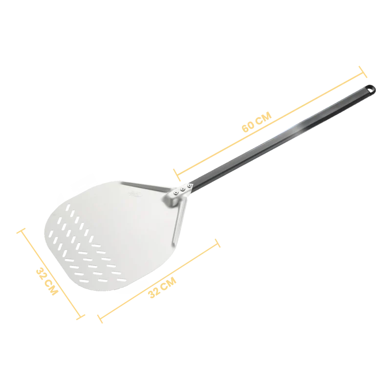 Gi Metal - Pizzaschieber Amica perforiert | Ø 32 cm | Stiel 60 cm