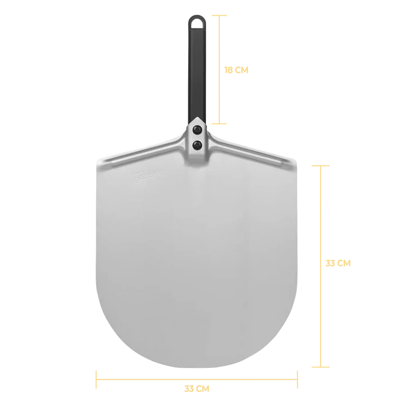 Gi Metal - Pizzaschieber Amica Classica 33cm Alu schwarz - kurzer Griff