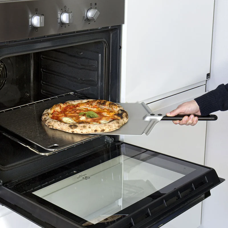 Gi Metal - Pizzaschieber Amica Classica 33cm Alu schwarz - kurzer Griff