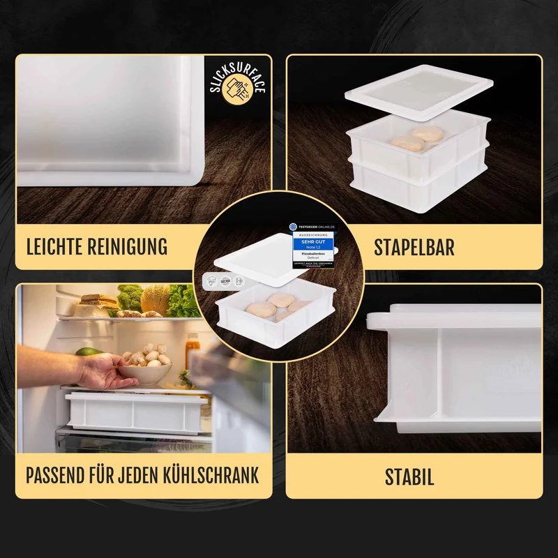 DELICRET | Pizzaballenboxen - 1x Deckel & 2x Box (40x30x10cm)