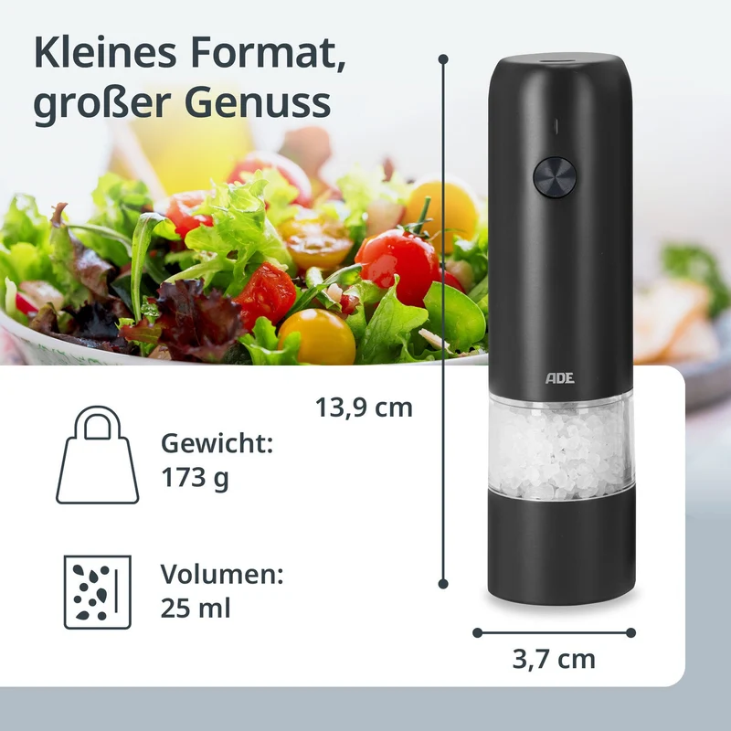 Elektrische Mini-Salz- und Pfeffermühle