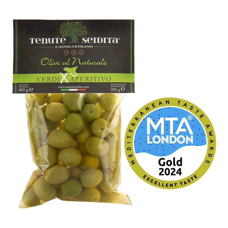 Tenute Seidita - 250g Grüne Oliven für Aperitif