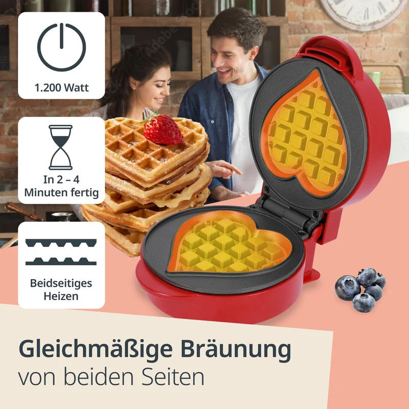 Mini-Waffeleisen herzförmig