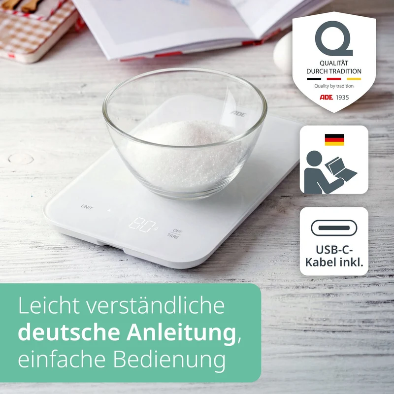 Digitale Küchenwaage mit USB-C