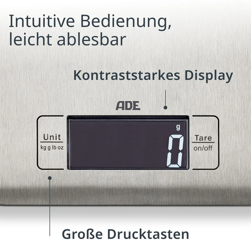 Digitale Küchenwaage aus Sicherheitsglas