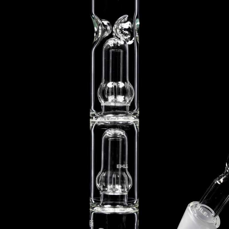 Percolatorbong (doppelt) mit Sechskantfuss - NS 18 - Oultine (seitlich) -