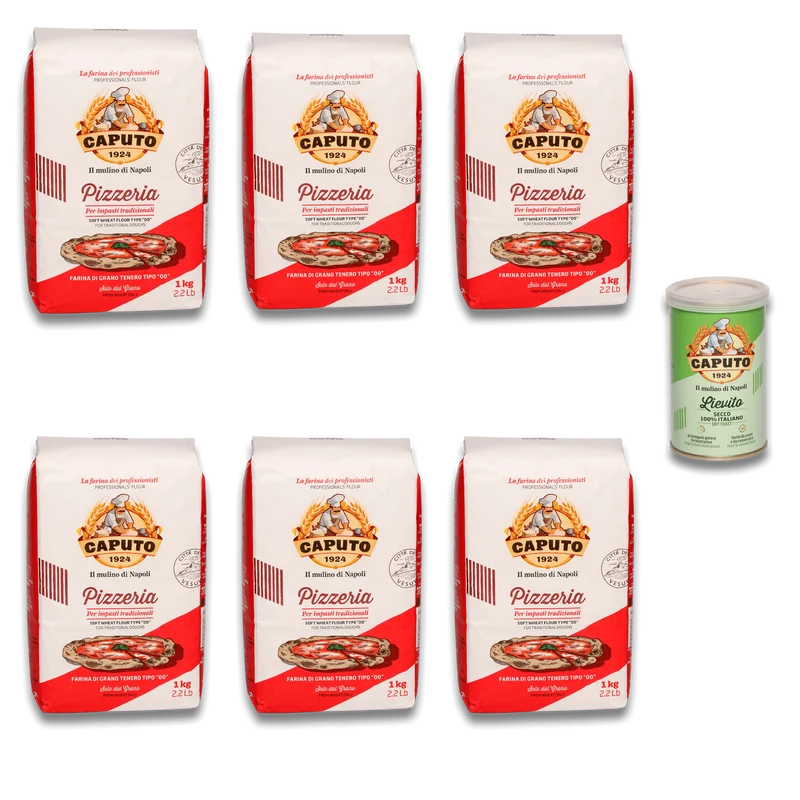 Caputo - 6x 1kg Pizzamehl & 100g Trockenhefe