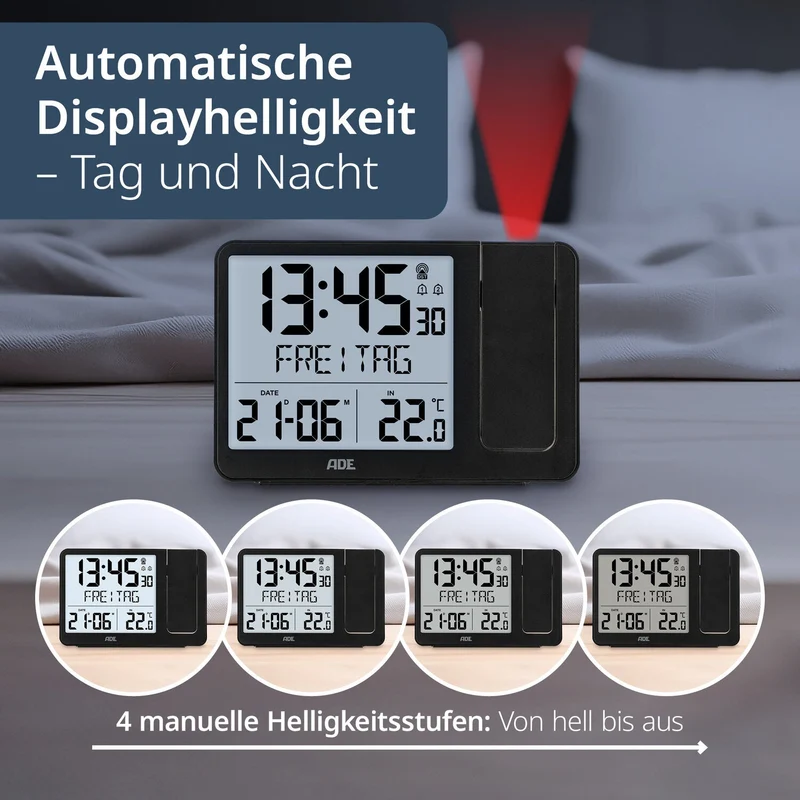 Digitale Funkuhr mit Projektion