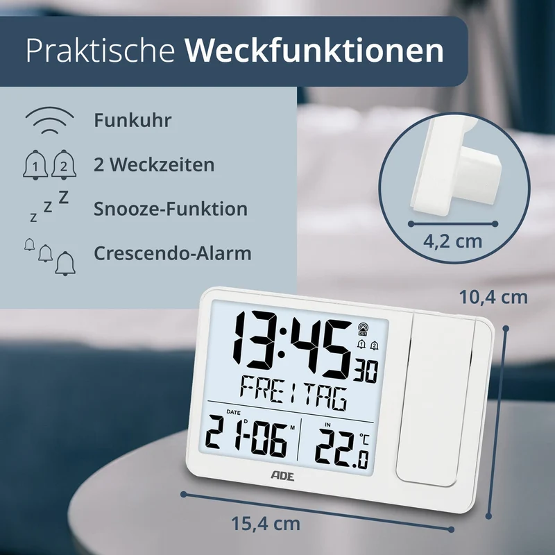 Digitale Funkuhr mit Projektion